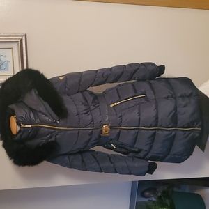 Guess Puffer Hooded Belted Coat